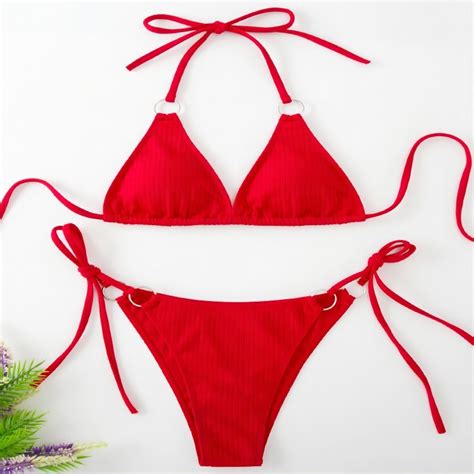 Sexy Solid Color Bikini Beach Set