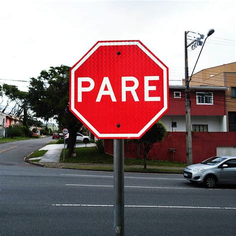 Placa de PARE parada obrigatória R 1 Sinal Center Empresa de