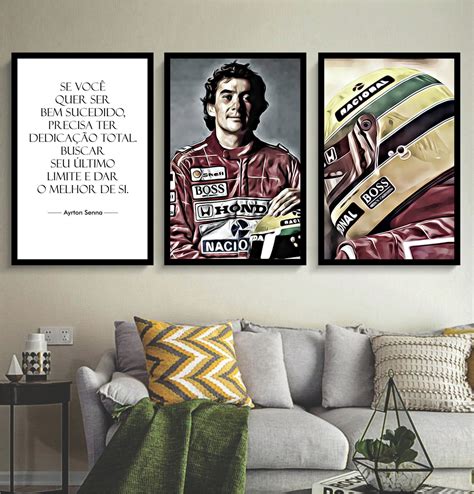 Quadro Decorativo Ayrton Senna Frases Moldura Elo