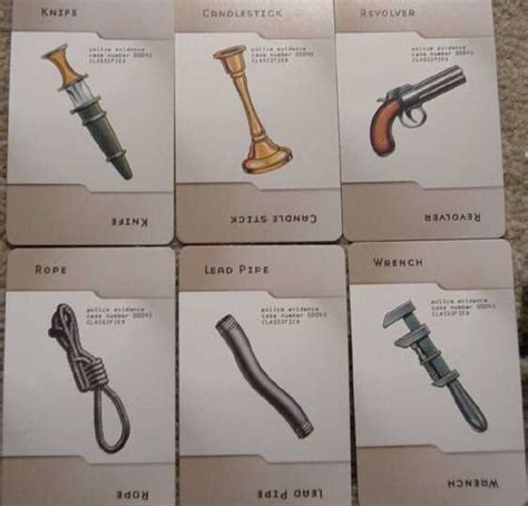 Clue Board Game Weapons