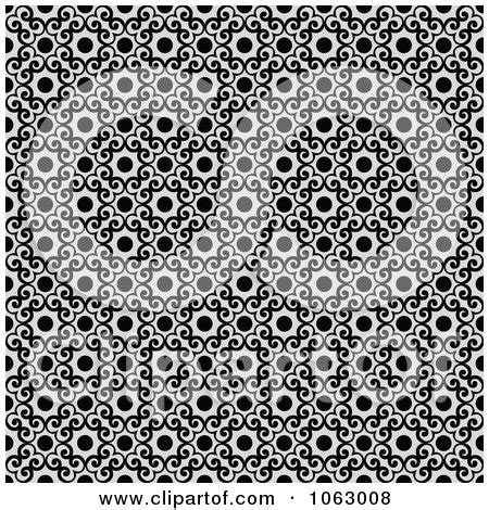 Clipart Seamless Black And White Swirl Background - Royalty Free Vector ...