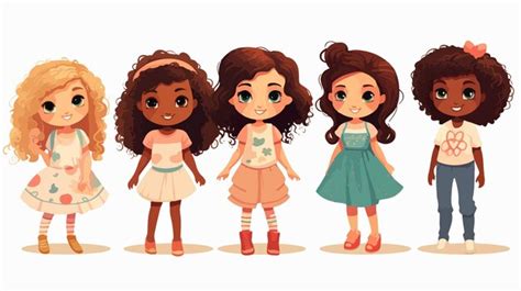 Desenho Com 5 Personagens - As personagens dos personagens de desenho animado | vetor Premium ...