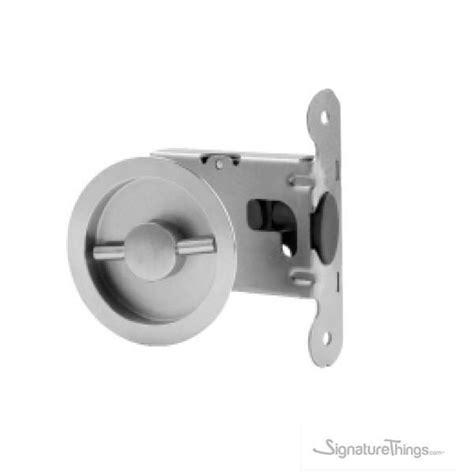 Signaturethings Round Stainless Steel Pocket Door Pull With Lock