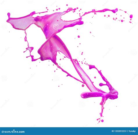 Pink Paint Splash Isolated On A White Background Stock Image Image Of