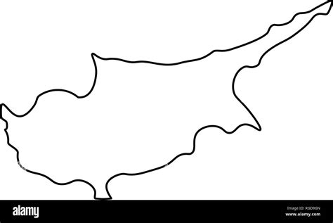 Map Of Cyprus Outline Silhouette Of Cyprus Map Vector Illustration