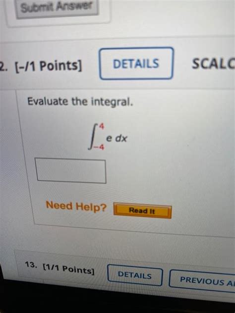 Solved Submit Answer Points Details Scalc Evaluate Chegg