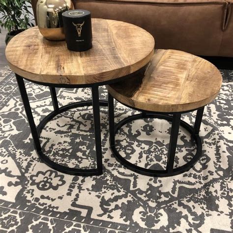 Bol Livin Industri Le Salontafel Set Global Mangohout Set Van