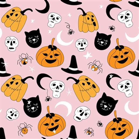 Premium Vector Cute Halloween Vector Pattern