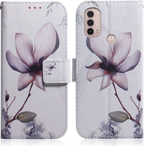 Motorola Moto E E E Wit Bloemen Book Case Wallet Hoesje Bol