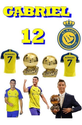 Topo Topper De Bolo Cristiano Ronaldo Al Nassr Personalizado R 21 99