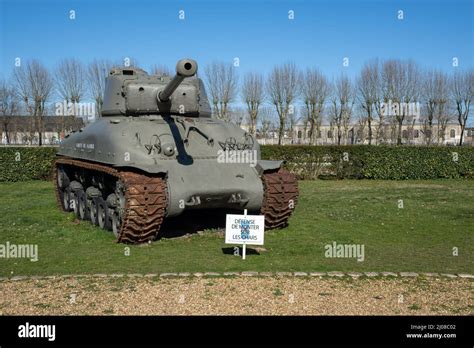 Saumur, France - February 26, 2022: American M10 Tank Destroyer stands in the opposite of the ...