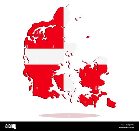 map of denmark with flag Stock Photo - Alamy