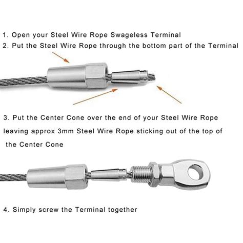 316 Roestvrij Staal Swageless Eye Terminal Draad K Grandado