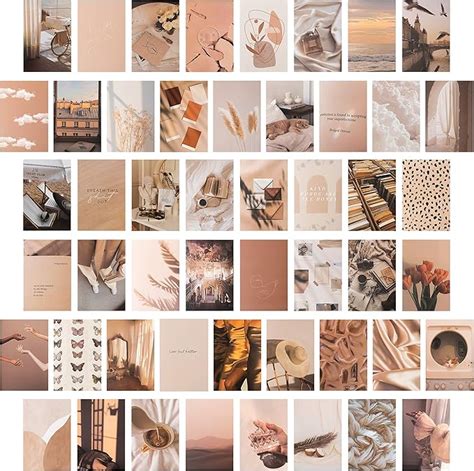 Pcs Beige Aesthetic Picture For Wall Collage X Boho Cards Cream