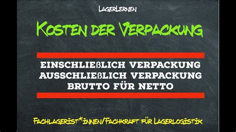 Kosten der Verpackung I Güter verpacken YouTube