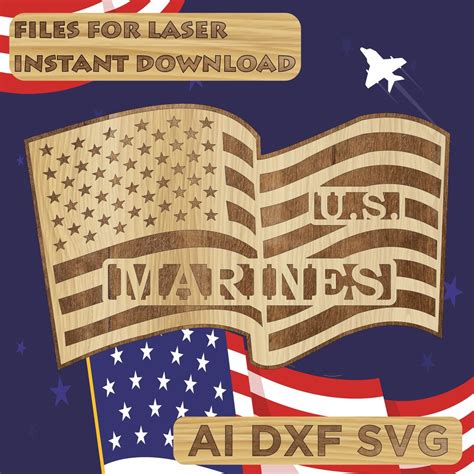 Armed Forces Flags Marines Military Svg Laser Cut Scroll Saw Fret Saw Cricut And Silhouette