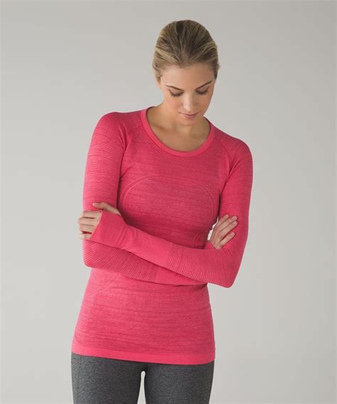 Lululemon Swiftly Tech Long Sleeve Crew Heathered Boom Juice Lulu