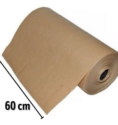 Bobina Embalagem Papel Pardo Caixa Semi Kraft Rolo 60 Cm Parcelamento