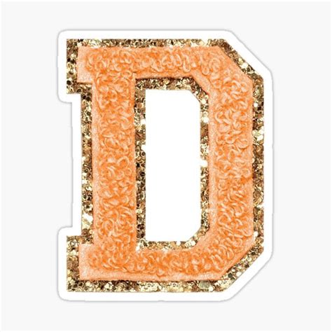 Preppy Orange Varsity Letter D Sticker For Sale By Riley En