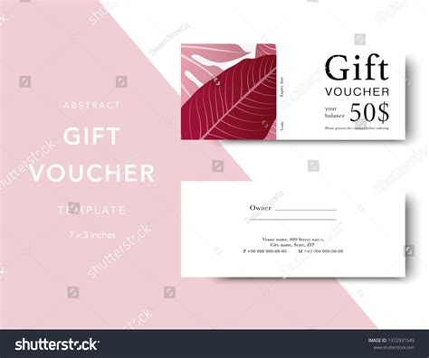 Abstract Gift Voucher Card Template Modern Stock Vector Royalty Free