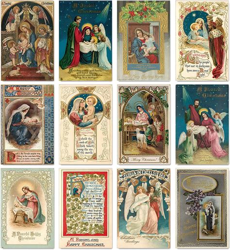 Anydesign Pack Christmas Greeting Cards Vintage Xmas Cards