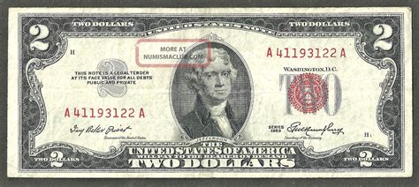 1953 Two Dollar Bill Red Seal H1 Series A41193122a