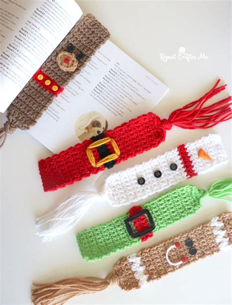 Crochet Christmas Buddy Bookmarks - Repeat Crafter Me