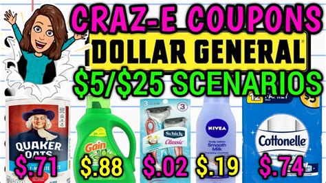 30 OOP 6 5 OFF 25 SCENARIOSDOLLAR GENERAL COUPONING THIS WEEK 1