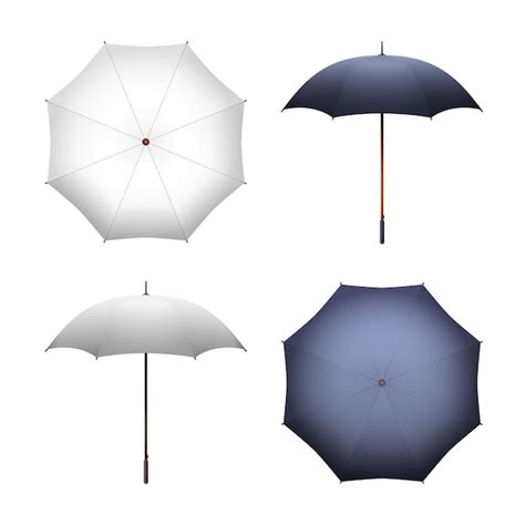 Premium Vector Blank White And Black Umbrella Illustration Realistic Parasol For Protection