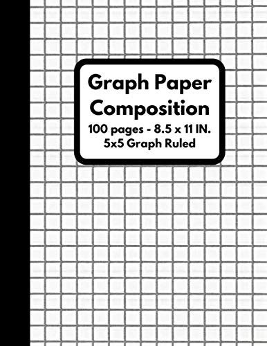 Graph Paper Composition 5x5 Graph Ruled 100 Pages Large Print