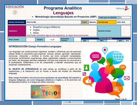 Programa Anal Tico Lenguajes Desarrollado Secundaria Y Tele