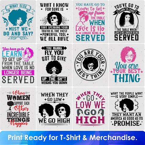 50 Afro Editable T Shirt Designs Bundle In Ai Png Svg Cutting Files