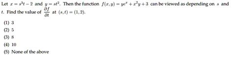 Solved Let € 8 2 And V 4t2 Then The Function F € Y Yet