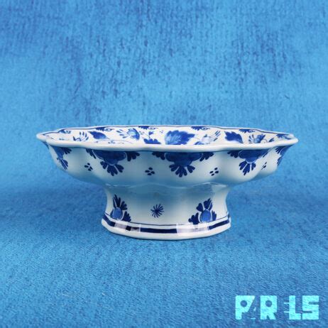 Vintage Gewelfde Fruit Schaal Porceleyne Fles Royal Delft Parels Breda