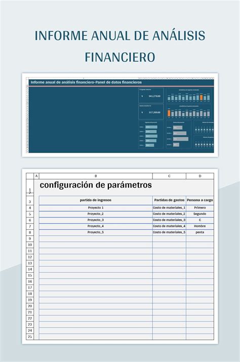 Plantilla De Excel Informe Anual De Análisis Financiero Y Hoja De