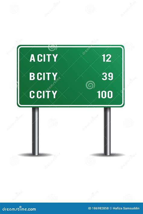 Mileage Signs For Highway Routes Vector Illustration Decorative Design