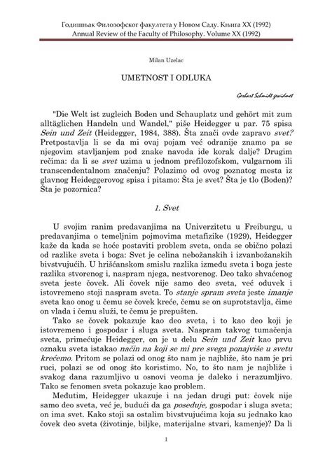 Pdf Gerhart Schmidt Gewidmettako Se Ovek Pokazuje Kao Deo Sveta I To