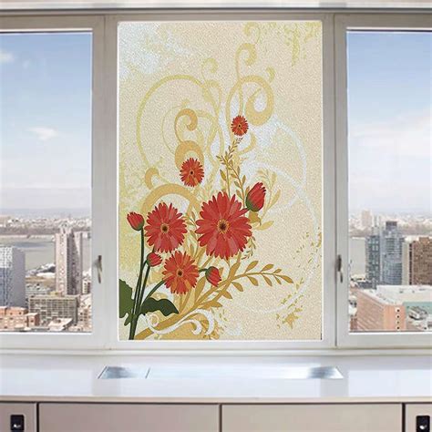 Non Adhesive Stickers Doors Windows Flowers Glass Window Stickers ...