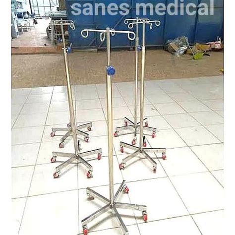 Jual Tiang Infus Stainless Steel Portable Kaki Ssm Beroda Standar