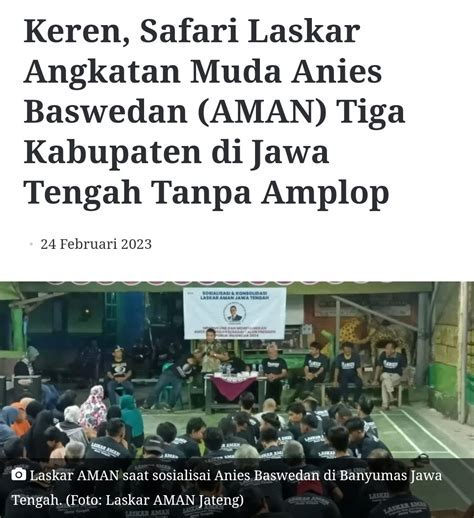 Relawan ABW On Twitter Https Relawananies Id 2023 02 24 Keren