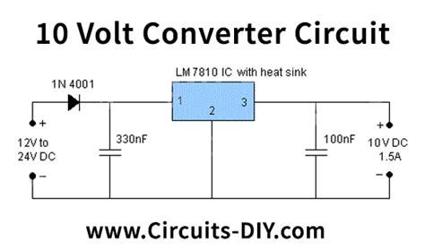 24 12V To 10V Converter Using LM7810