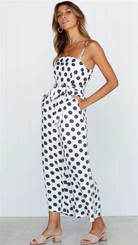 Wide Leg Jumpsuit Polka Dot Straps Women Vintage Jumpsuit Power Day Sale