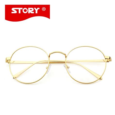 Buy Story Korean Glasses Frame Retro Full Rim Gold