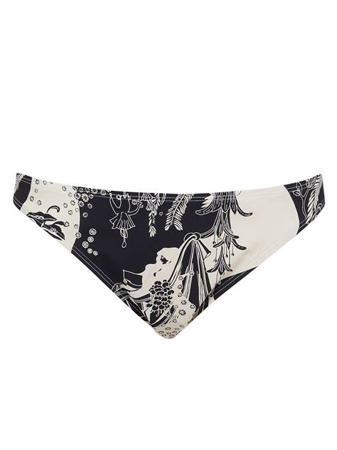 Tory Burch Printed Bikini Bottom French Cream Muse Editorialist