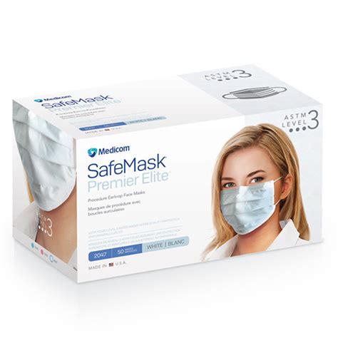 Medicom Safemask Premier Elite Level 3 White 1 Box 50 Pcs