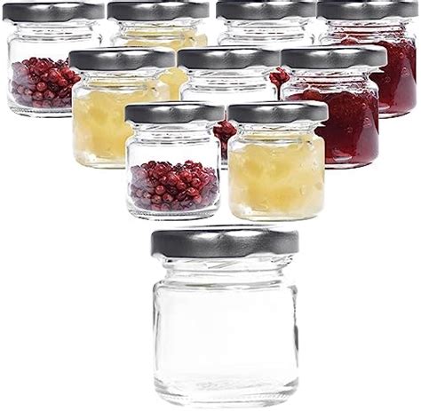 Mikken Viva Lot De Mini Bocaux Confiture En Verre Avec Couvercles