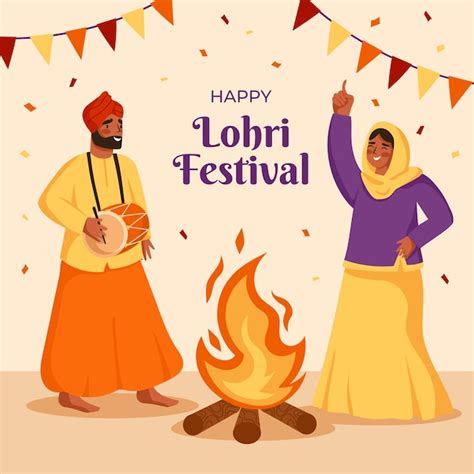 Premium Vector Flat Illustration For Lohri Festival Celebration