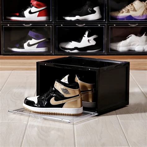 10 Stk MAGNETIC Drop Side Sneaker Box I Sort Shoeinbox Dk Kun 995