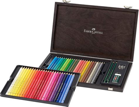 Faber Castell 110006 Farbstift Polychromos 48er Holzkoffer Mit Zubehör