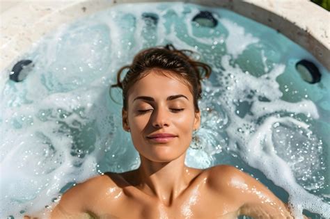 Premium Photo Woman Enjoying Spa Treatment In Jacuzzi Finding Bliss